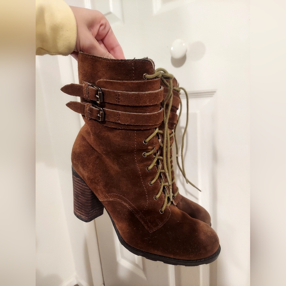Brown ankle booties